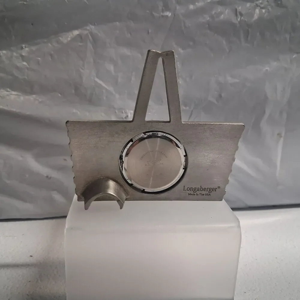 Longaberger Pewter Basket Desk Clock 3